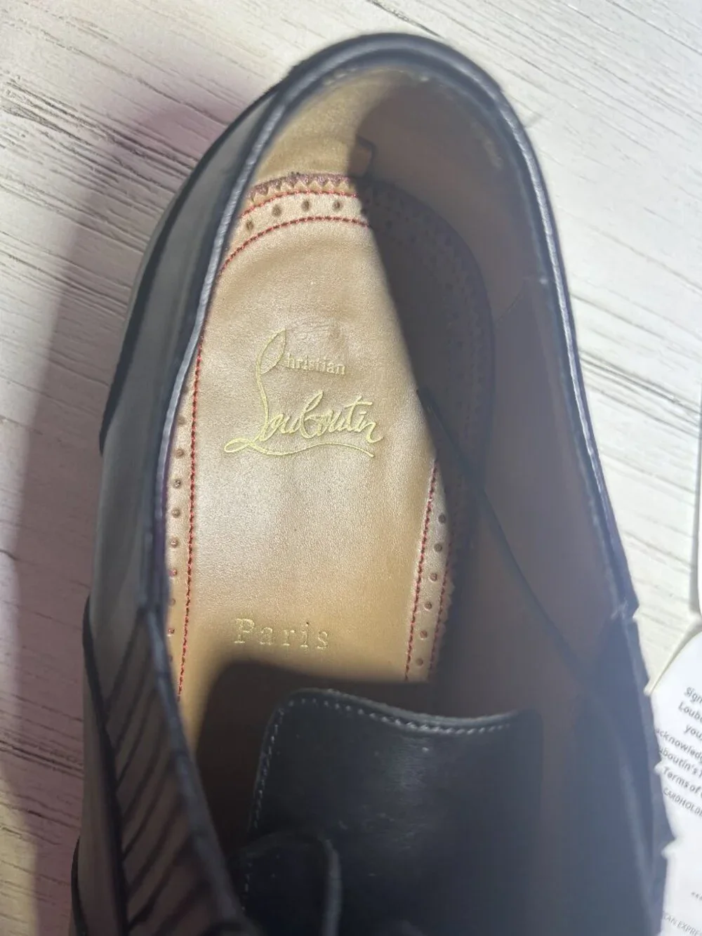 Christian Louboutin black oxfords, size 42